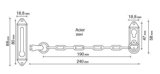 Entrebâilleur de sécurité pour porte d’entrée. CHAINET – Image 2