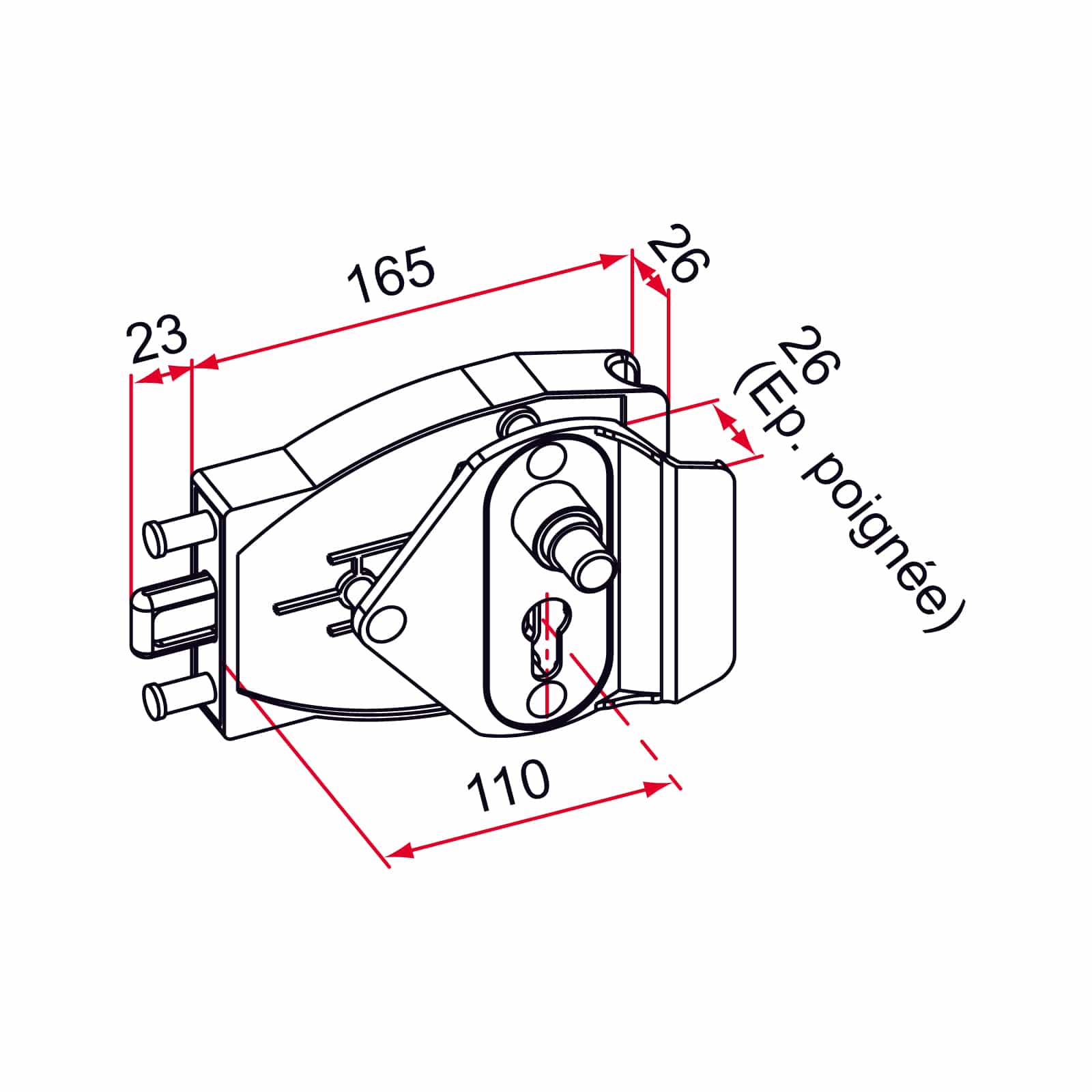 Serrure de garage tirard pvc – Image 2