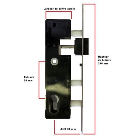 Serrure de portail DEVISMES PVC ,INOX – Image 3