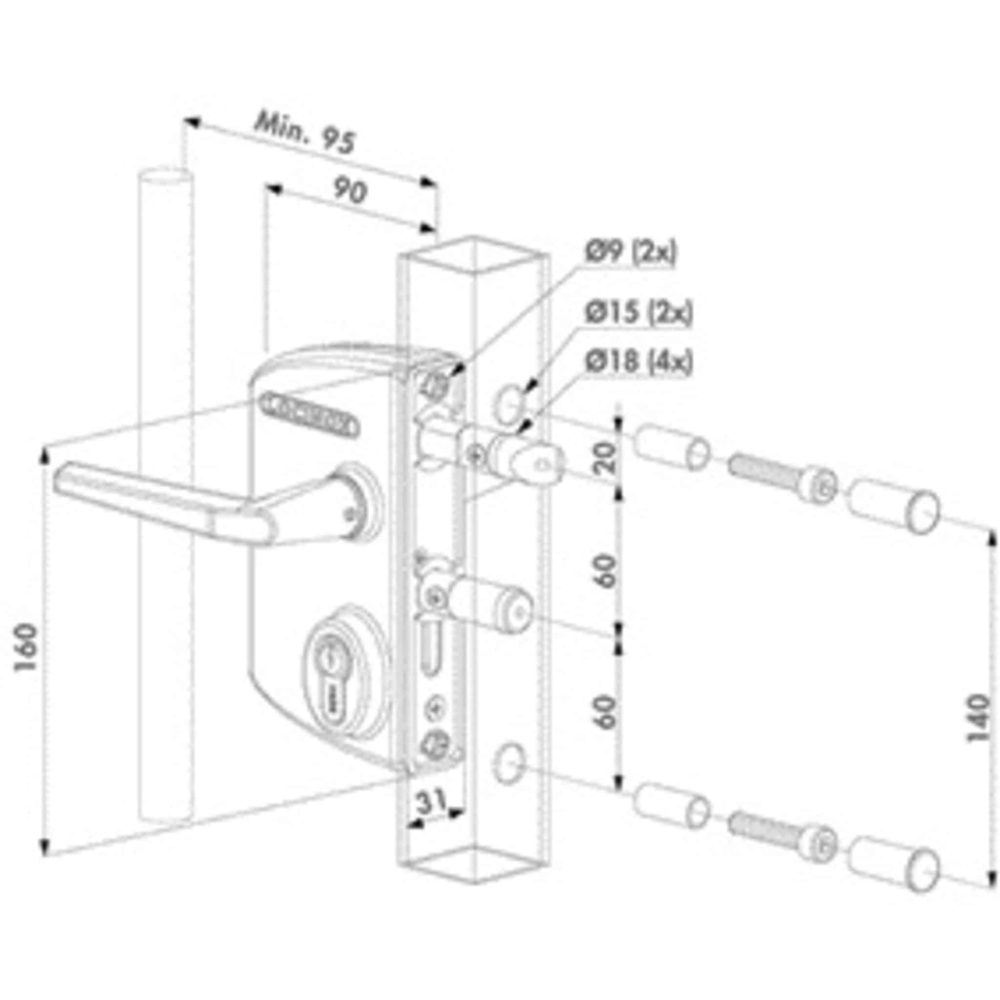 SERRURE POUR PORTAIL Battant  LOCINOX LAKQ – Image 2
